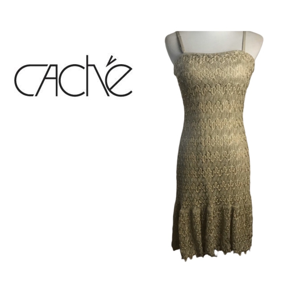 Cache Gold Sexy Dress. Sz 6